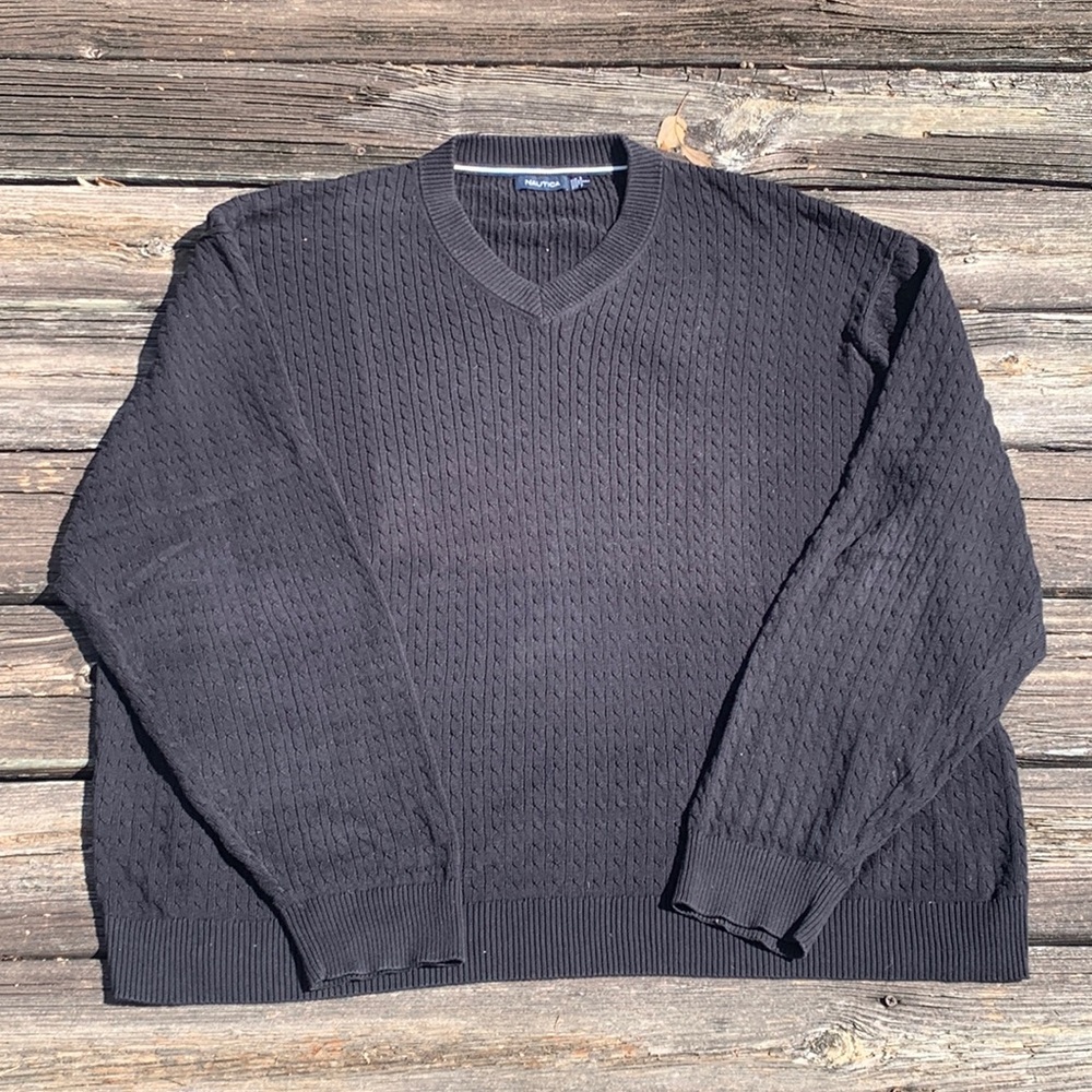Black Nautica V neck sweater4XLT
